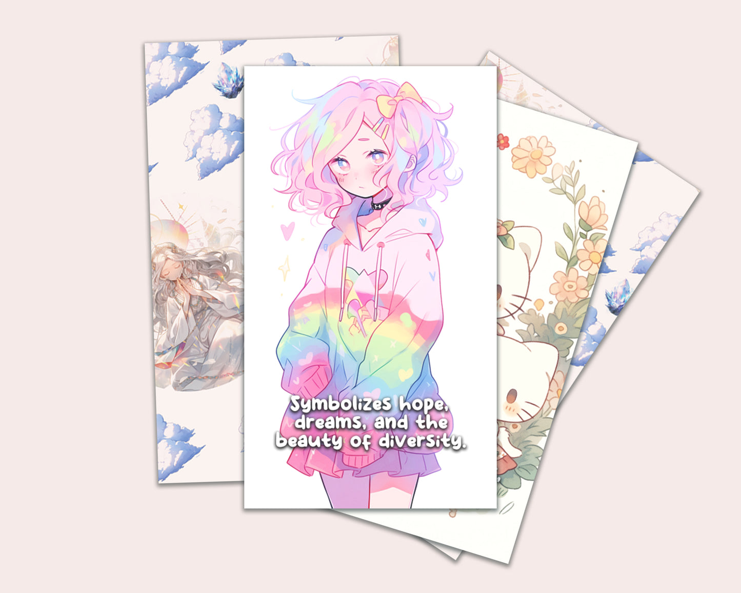 Anime Oracle Card Deck - a captivating oracle card deck infused with the vibrancy of anime and kawaii aesthetics