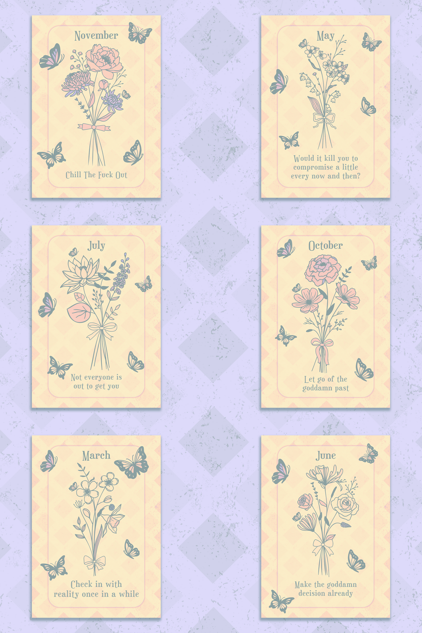 Birth Month Flower Prints - Custom Sweary Affirmations