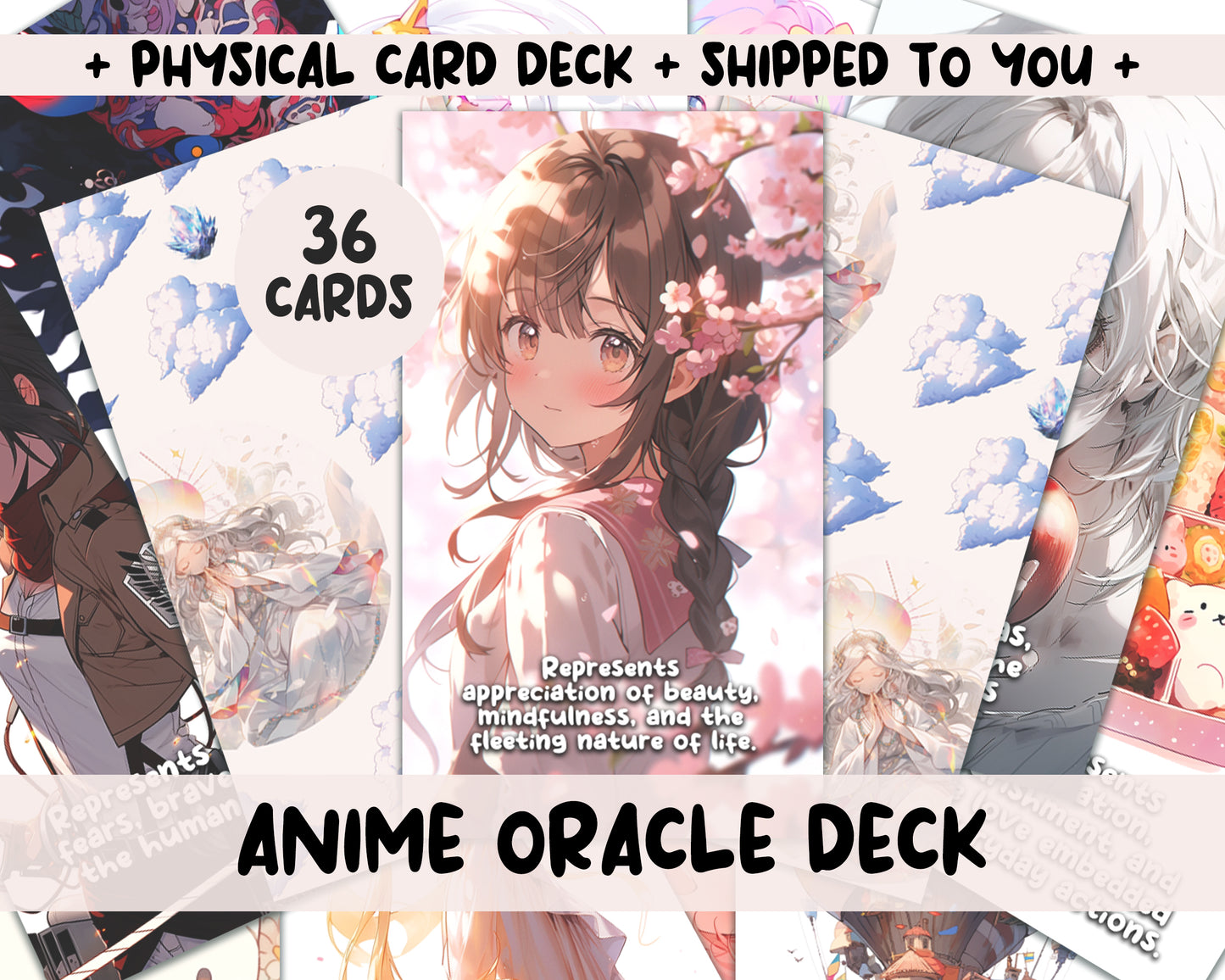 Anime Oracle Card Deck - a captivating oracle card deck infused with the vibrancy of anime and kawaii aesthetics