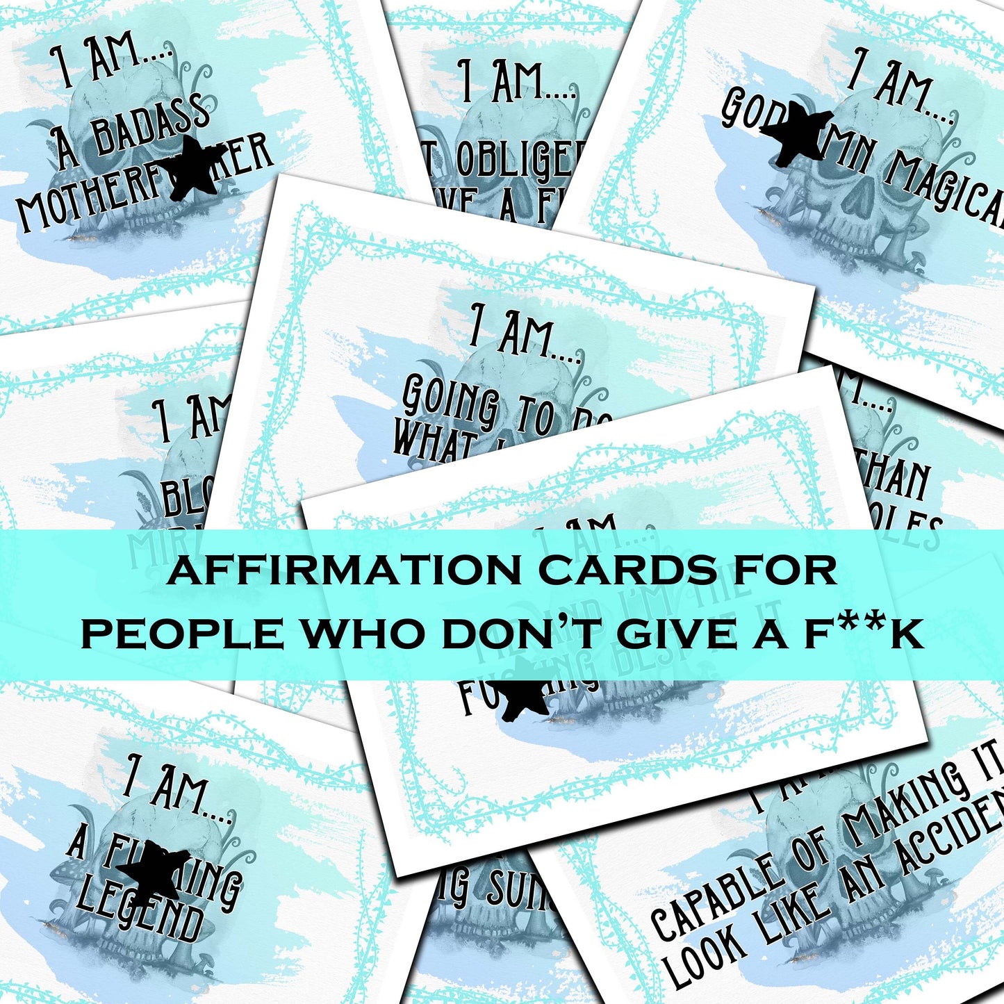 The Sweary Affirmation Shop - Mini Sweary Affirmation Cards | Funny Motivational Flashcards