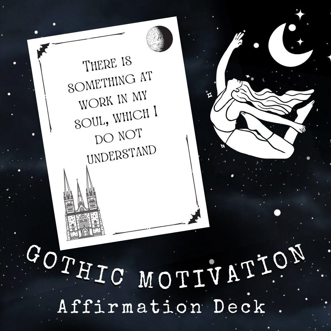 The Sweary Affirmation Shop - DIGITAL DOWNLOAD Gothic Affirmation Deck | Encouragement Cards for Old Souls